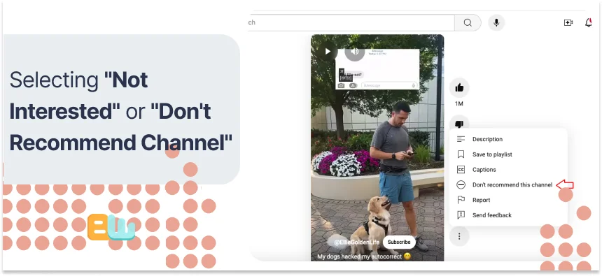 Selecting "Not Interested" or "Don't Recommend Channel"