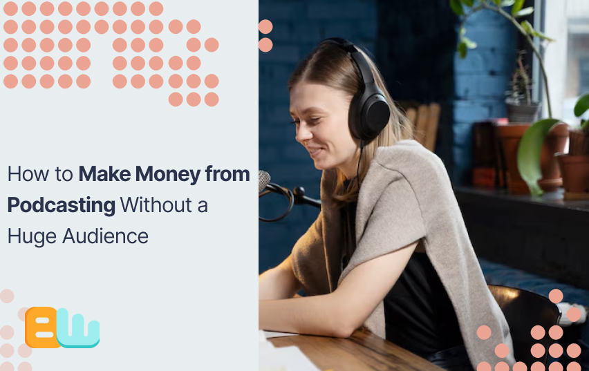 a girl creating a Podcast