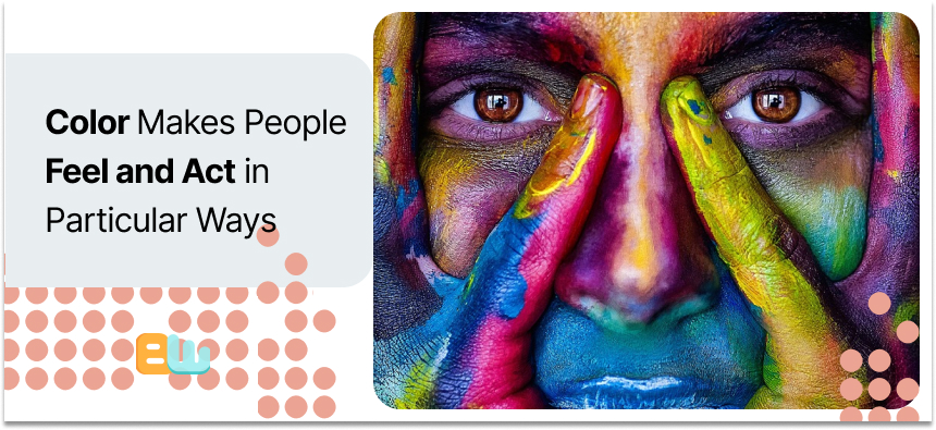 A woman's face painted with different colors