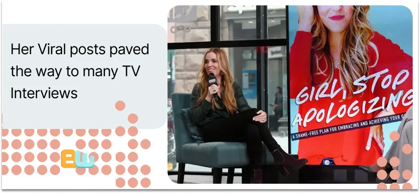 Rachel Hollis doing a TV interview
