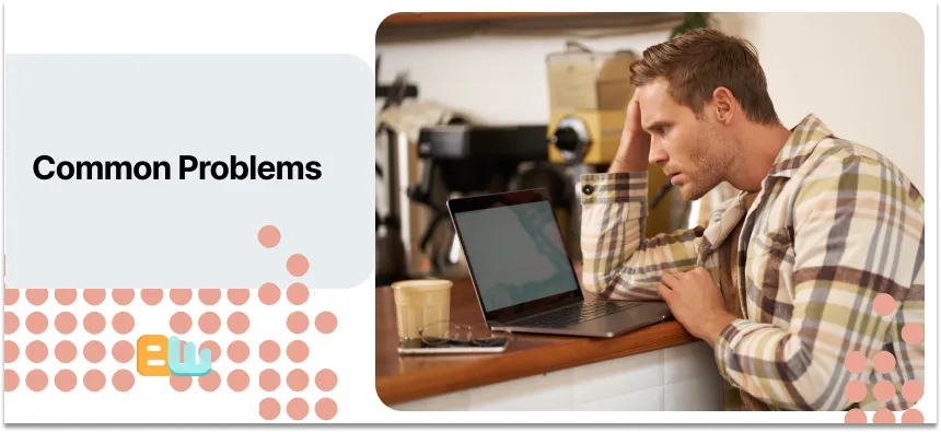 A confused man looking at a laptop 