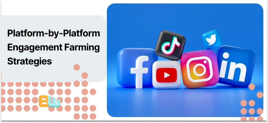 Different social media platform logos on a blue background