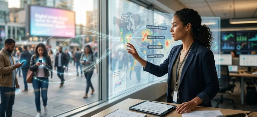Analyst tracking brand data signals